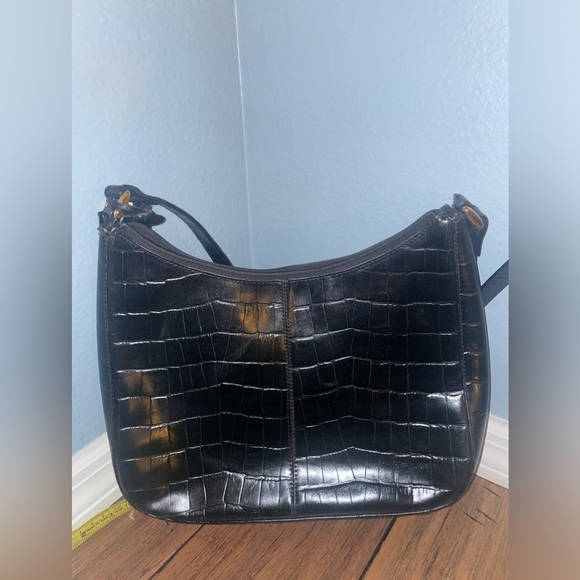 Vintage shoulder bag croc embossed leather we bag handbag purse - Picture 3 of 14